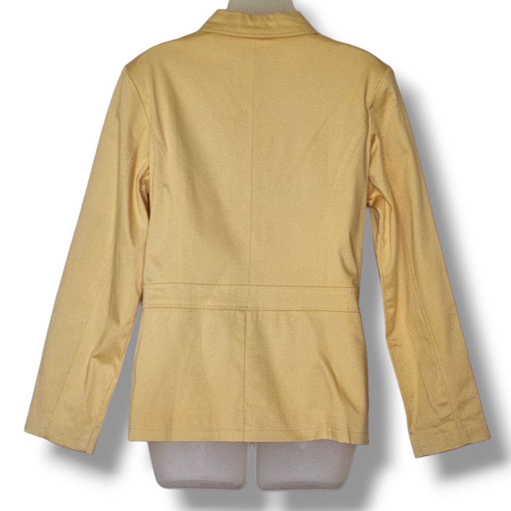 Dialogue Button Front Blazer Jacket Light Yellow … - image 4